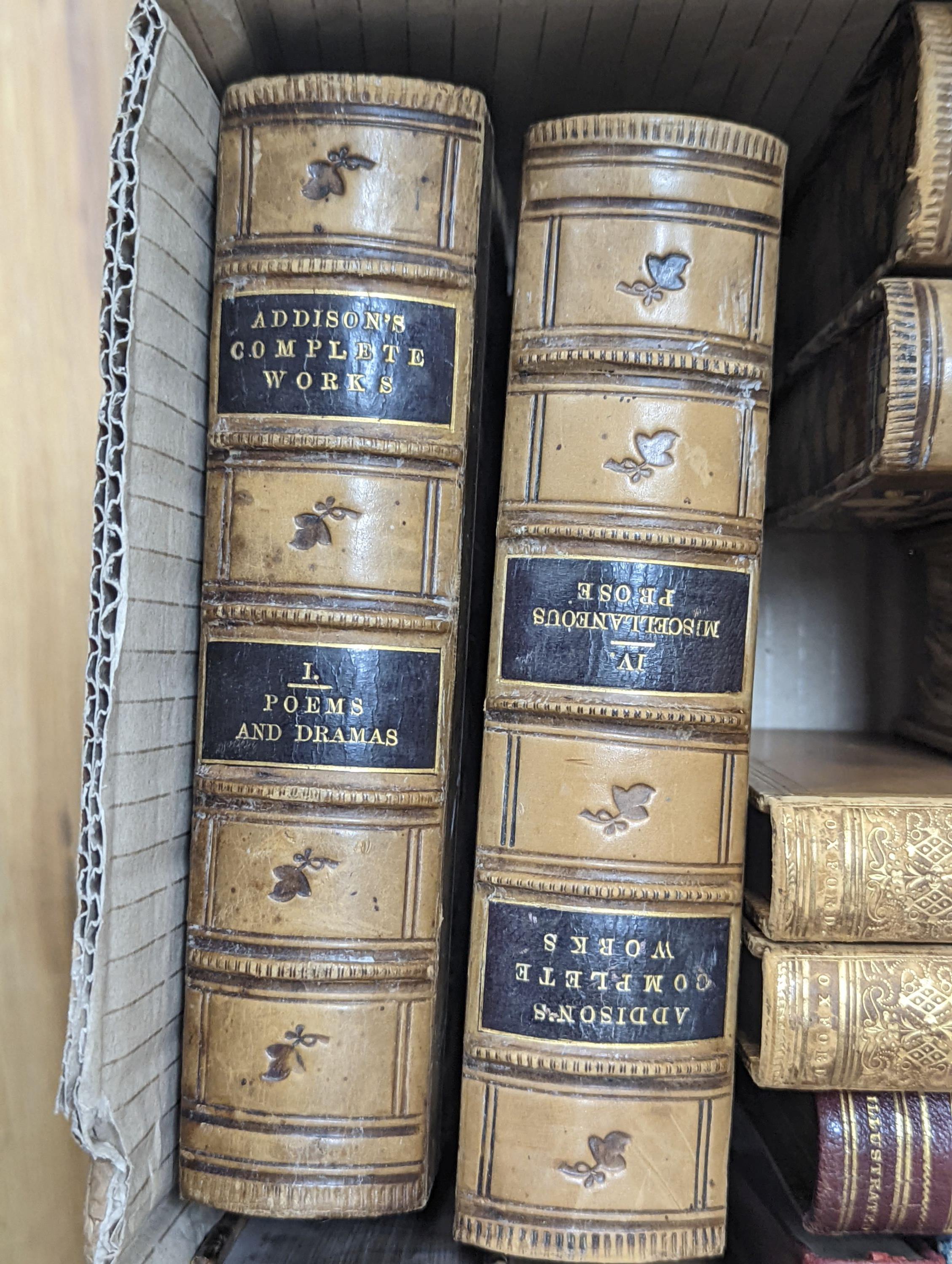Bindings - Octavo Volumes, various styles in calf and morocco, 18th and 19th century (21 in total)